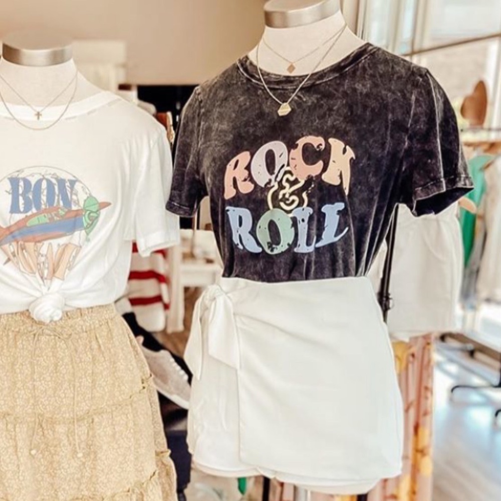 . Rock & Roll Mineral Wash Short Sleeve Graphic T-Shirt - Picture 9 of 14